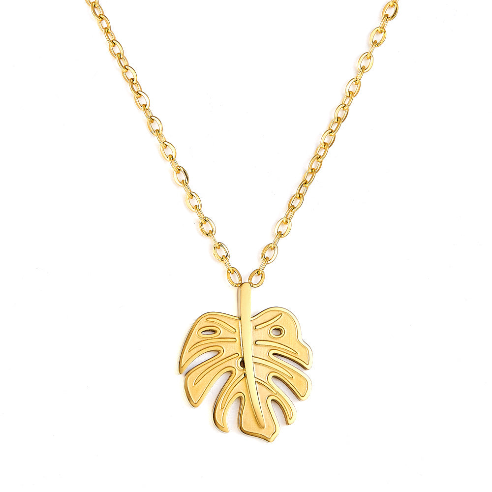Exquisite 18k Gold Plated Leaf Accessories Necklace asonjewelry